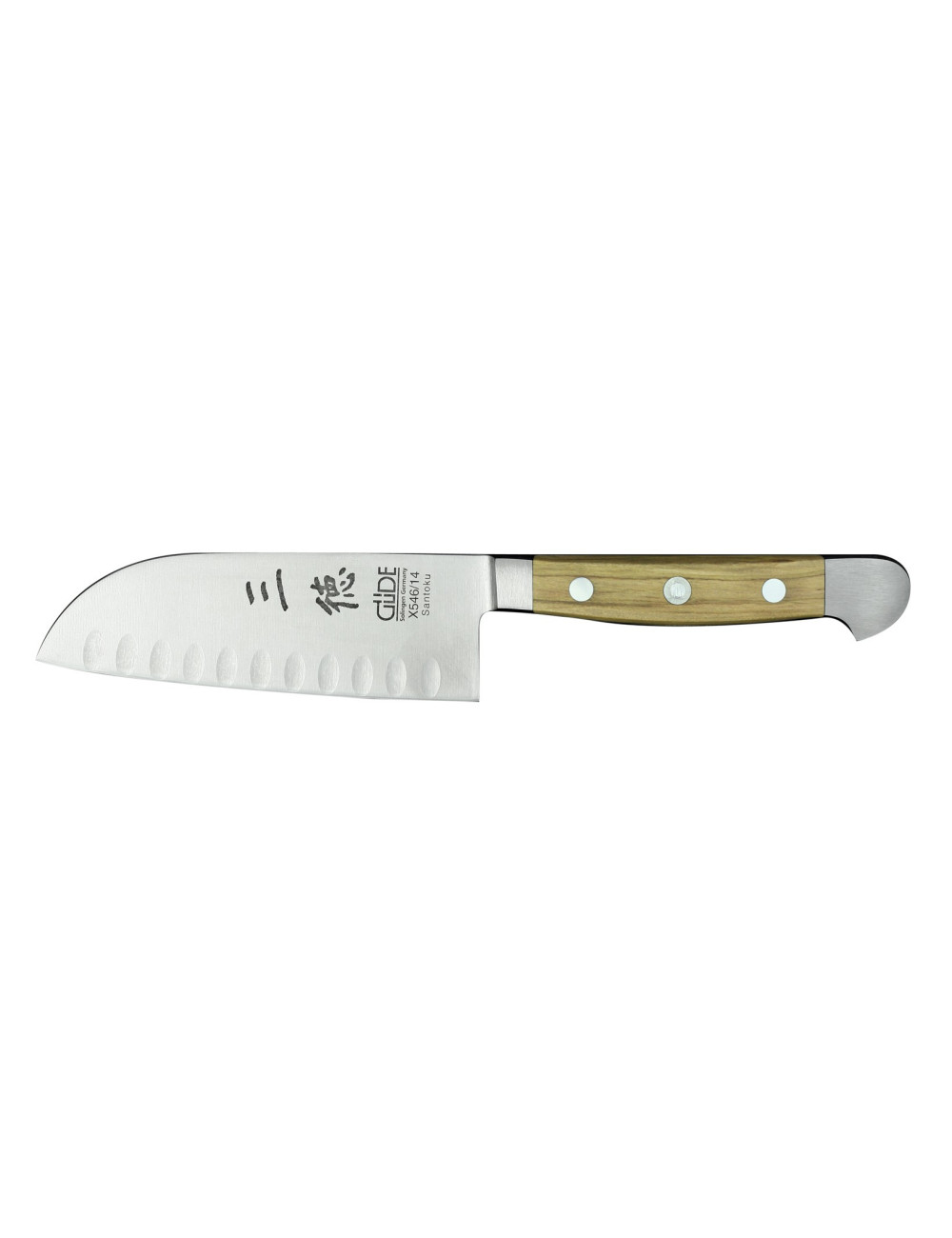 Alpha oliwkowa - Santoku z wyżłobieniami, 14 cm Alpha oliwkowa - Santoku z wyżłobieniami, 14 cm