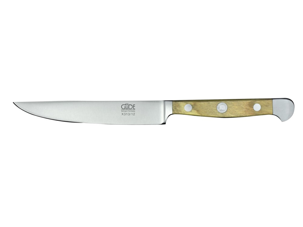 Alpha oliwkowa - nóż do steków i pomidorów, 12 cm