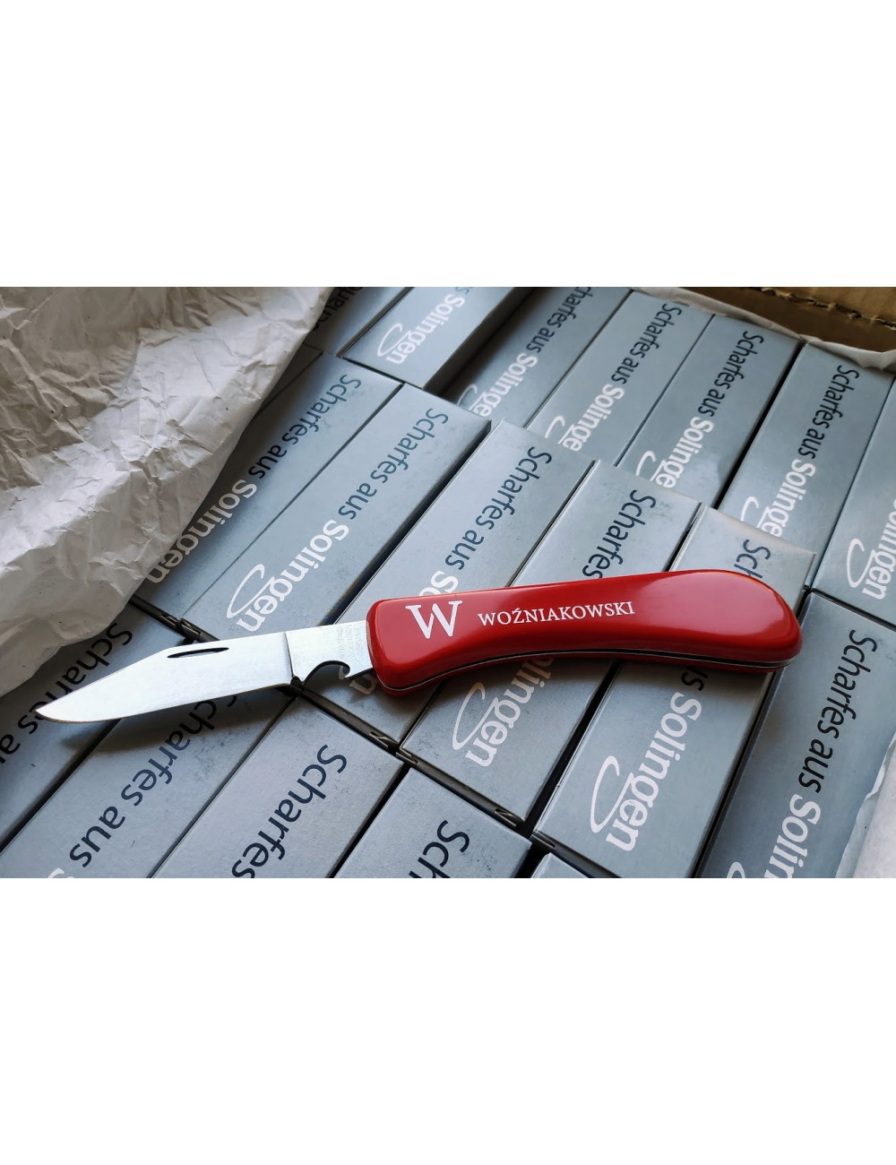 Scyzoryk Solingen Handwerk 9 cm czerwony