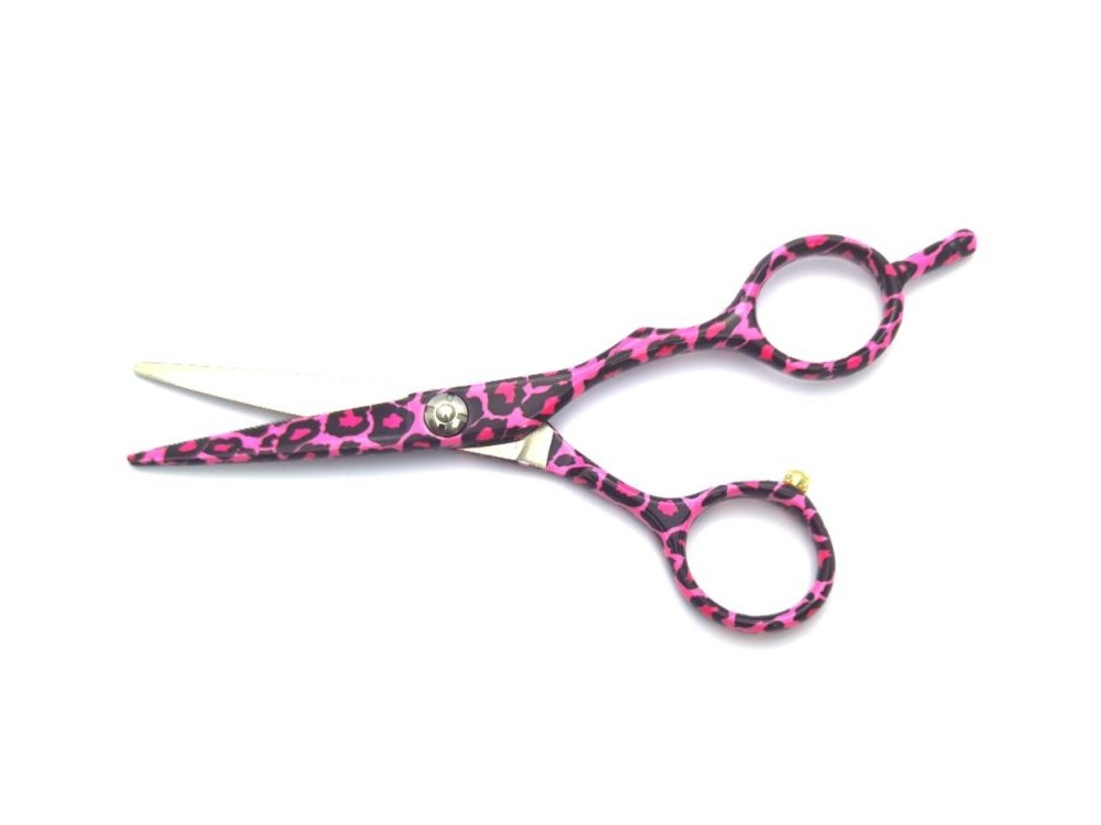 Nożyczki fryzjerskie Cerena LEO różowe 5" otwarte