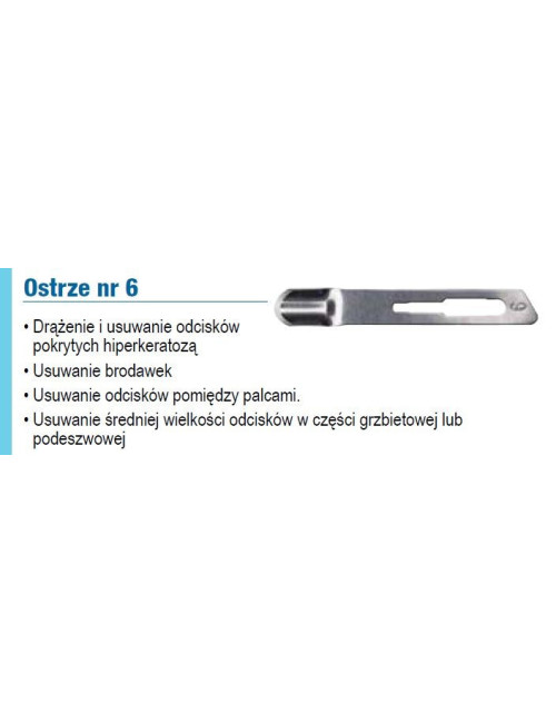 Sterylne ostrza podologiczne First Blades Nr 6 /50 sztuk