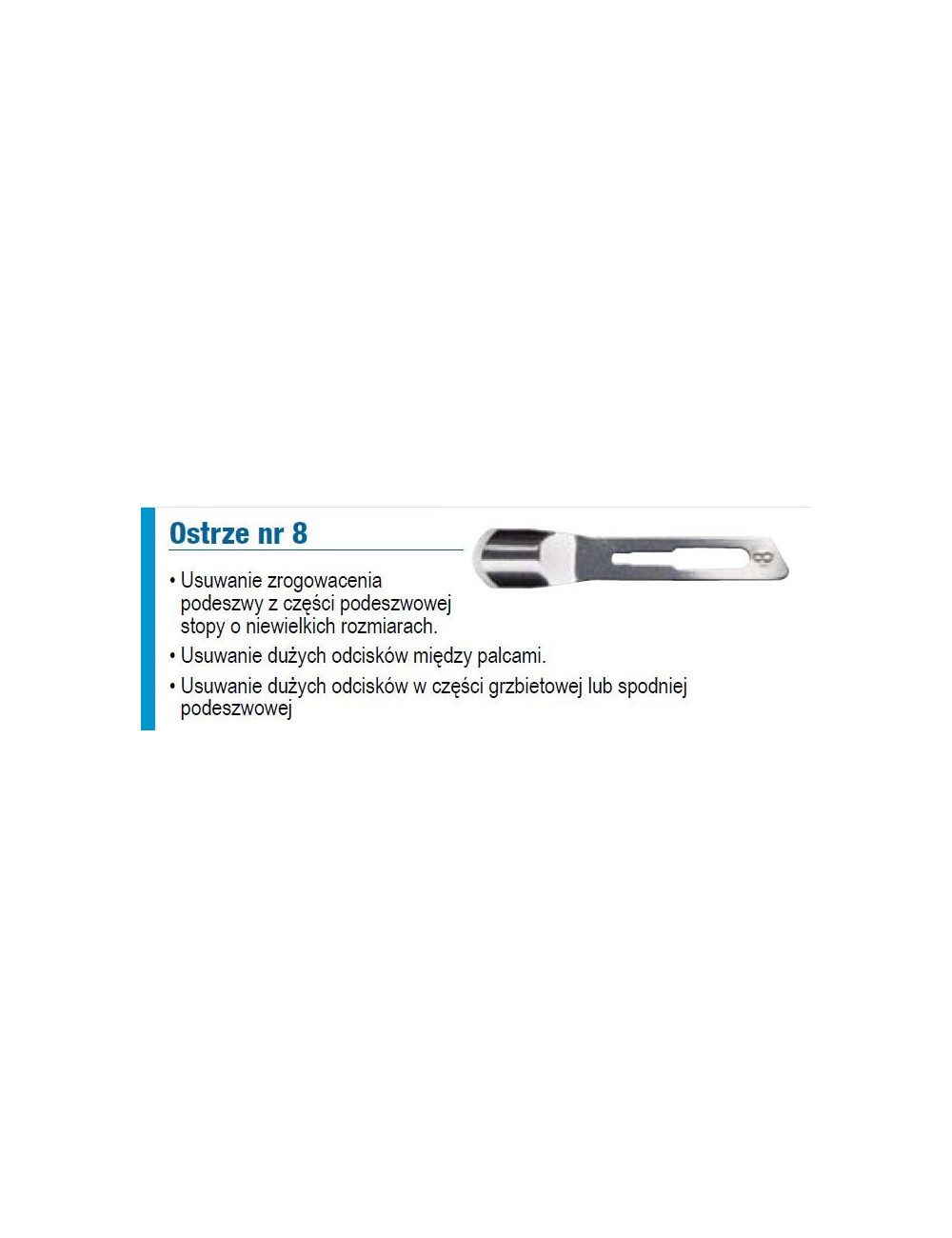 Sterylne ostrza podologiczne First Blades Nr 8 /50 sztuk