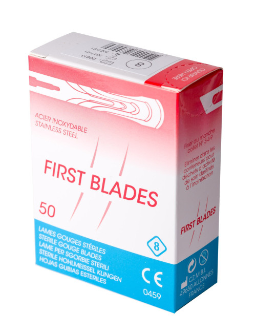 Sterylne ostrza podologiczne First Blades Nr 8 /50 sztuk