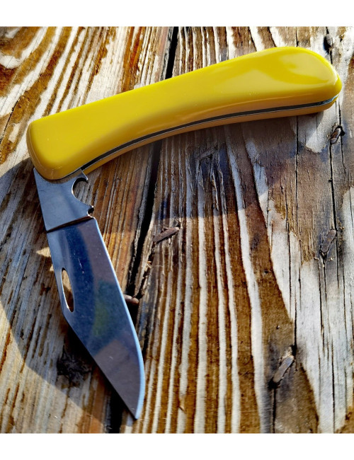 Scyzoryk Solingen warsztatowy z otwieraczem do butelek 9 cm, żółty