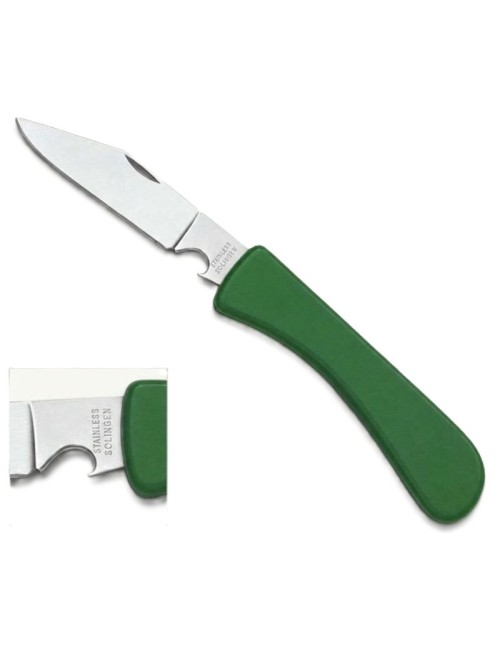 Scyzoryk Solingen z otwieraczem do kapsli 9 cm zielony