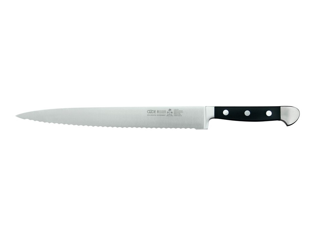 Nóż Güde Alpha - nóż do szynki z ostrzem typu fala, 26 cm